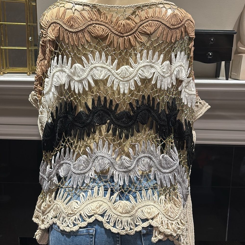 Elegant Multicolor Crochet Top size S - Picture 4 of 5